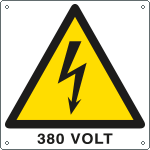 E400702W - Cartello pericolo 380 Volt EN ISO 7010