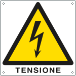 E400713W - Cartello pericolo tensione EN ISO 7010