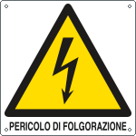 E400715KS - Etichetta pvc autoadesivo pericolo folgorazione EN ISO 7010