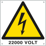 E400723W - Cartello pericolo 22000 Volt EN ISO 7010