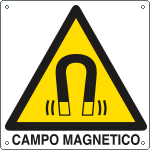 E402701W - cartello pericolo campo magnetico EN ISO 7010