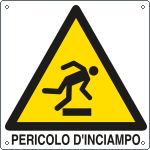 E403701X - Cartello pericolo pericolo d'inciampo EN ISO 7010