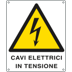 E410703KS - Etichetta adesiva cavi elettrici in tensione EN ISO 7010