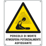 E411502X - Cartello pericolo morte atmosfera potenzialmente asfissiante ISO 7010