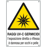 E444503W - cartello pericolo raggi uv-c germicidi EN ISO 7010