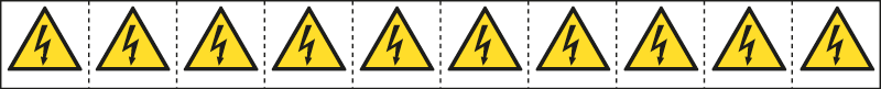 E49607NS - foglio n.10 etichette adesive 30x30 Tensione elettrica EN ISO 7010