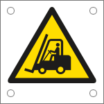 E49609M - Cartello alluminio pericolo carrelli elevatori ed altri veic.ISO 7010