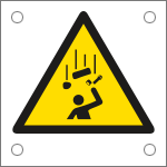 E49611N - Cartello alluminio pericolo caduta materiali W035 EN ISO 7010