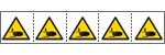 E49616MS - foglio n.5 etichette adesive 60x60 Pericolo schiamento .....EN ISO7010