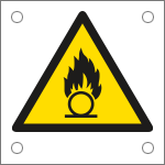 E49618N - Cartello alluminio pericolo di sostanze comburenti EN ISO 7010