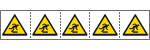 E49637MS - foglio n.5 etichette adesive 60x60 Pericolo inciampo......EN ISO 7010