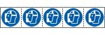 E49858MS - foglio n.5 etichette adesive 60x60 Obbligo schermo prot...EN ISO 7010