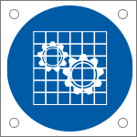 E49863M - Cartello obbligo controllare le protezioni EN ISO 7010