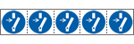 E49873MS - foglio n.5 etichette adesive 60x60 Obbligo sconnettere imp.EN ISO 7010