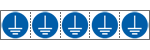 E49880MS - foglio n.5 etichette adesive 60x60 Obbligo messa a terra EN ISO 7010