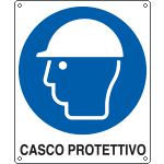 E615201W - Cartello obbligo casco protettivo EN ISO 7010