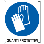 E615401KS - Etichetta adesiva obbligo guanti protettivi EN ISO 7010