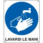 E616401X - Cartello obbligo lavarsi le mani EN ISO 7010