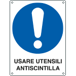 E625001K - Cartello obbligo usare utensili antiscintilla EN ISO 7010