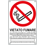 E630105W - Cartello divieto fumare L.311 30/12/04+euro EN ISO 7010
