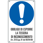 E635007X - Cartello obbligo esporre tessera di riconoscimento EN ISO 7010