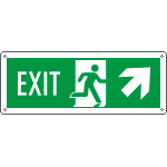 E720206W - Cartello Exit freccia alto dx  EN ISO 7010