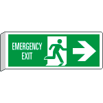 E720302BK - Cartello BIFACCIALE Emergency Exit freccia a destra EN ISO 7010
