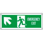 E720305K - Cartello Emergency Exit freccia alto sx EN ISO 7010