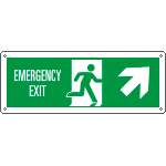 E720306XS - Etichetta uscita di emergenza freccia alto dx EN ISO 7010
