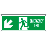 E720307K - Cartello Emergency Exit freccia basso sx  EN ISO 7010