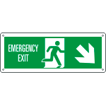E720308K - Cartello uscita di emergenza freccia basso dx EN ISO 7010