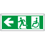 E720501W - Cartello uscita di emergenza disabili freccia a sinistra EN ISO 7010