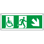 E720508X - Cartello uscita di emergenza disabili freccia in basso a dx.ENISO7010