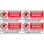 E91540B - etichetta autoadesiva VIETATO APRIRE ai non autorizzati EN ISO 7010