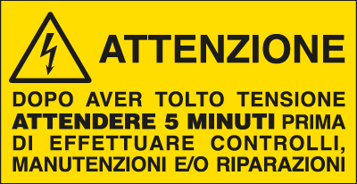 E91610C - foglio da 16 etichette autoadesive Dopo aver tolto tensione EN ISO7010