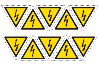 E91630A - Foglio n.10 etichette adesive simbolo zagaglia EN ISO 7010