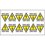 E91652B - foglio n.12 etic.aut. "230 VOLT"+simb.