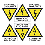 E91655A - foglio n. 6 etic.aut."PERICOLO TENSIONE"