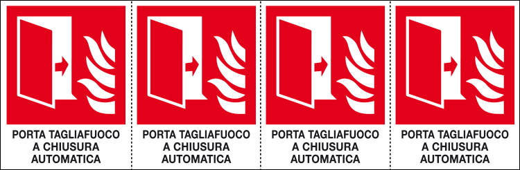 E9530B - Foglio n.2 etichetta autoades.PORTA TAGLIAFUOCO AUTOMATICA EN ISO 7010