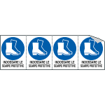 E9538B - Foglio 4 etichette adesive obbligo scarpe protettive EN ISO 7010