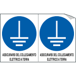E9541A - Foglio 2 etichette sicurezza collegamento a terra EN ISO 7010