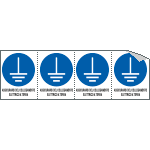 E9541B - Foglio 4 etichette sicurezza collegamento a terra EN ISO 7010