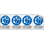E9542B - Foglio 4 etichette obbligo uso visiera o schermo EN ISO 7010