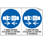 E9545A - Foglio n. 2 etichette adesive obbligo uso cintura EN ISO 7010