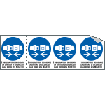 E9546B - Foglio 4 etichette adesive obbligo cintura c muletto EN ISO 7010