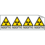 E9555B - Foglio 4 etichette Radioattivo EN ISO 7010