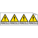 E9557B - Foglio 4 etichette adesive pericolo generico EN ISO 7010