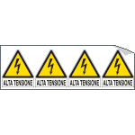 E9559B - Foglio 4 etichette adesive pericolo alta tensione EN ISO 7010