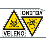 E9561A - Foglio 2 etichette Pericolo Sostanze Velenose EN ISO 7010