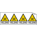 E9561B - Foglio 4 etichette Pericolo Sostanze Velenose EN ISO 7010